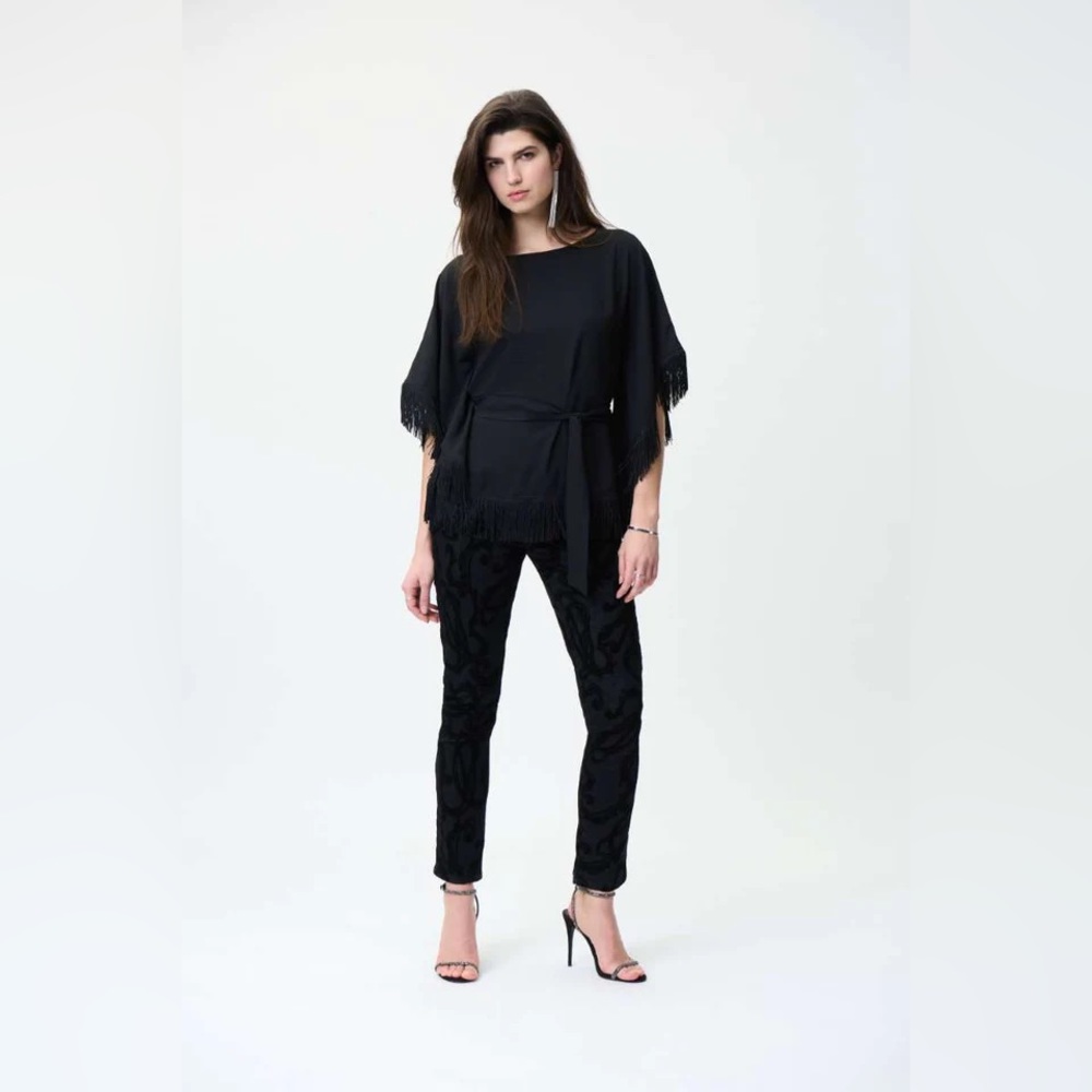 NWT🌸Joseph Ribkoff Black Cropped Jeans - Picture 6 of 17
